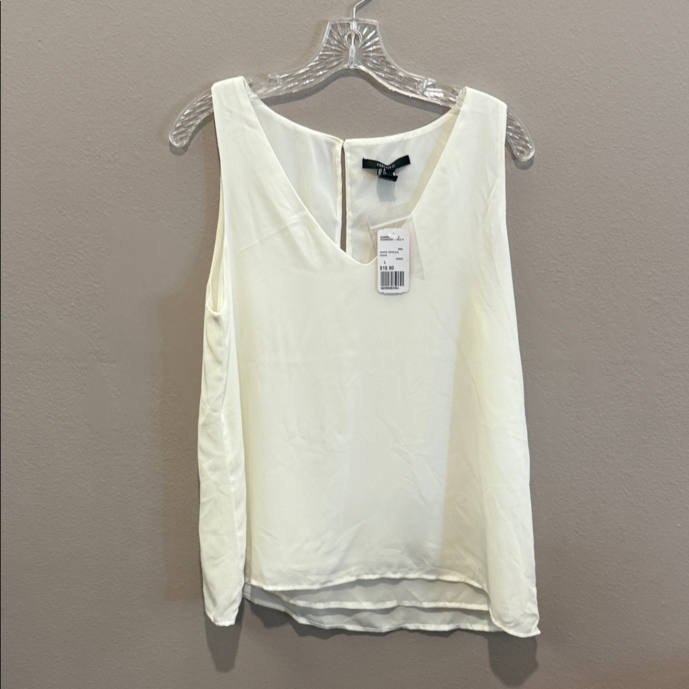 Forever 21 Cream V-Neck Blouse